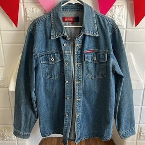 RichCow Denim Oversized Mid Long Jean Jacket